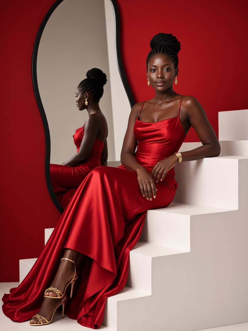 Aperçu du style Robe satin rouge