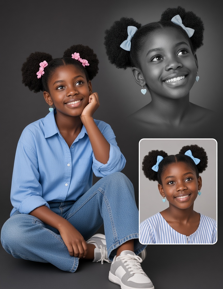 Aperçu du style Triple portrait studio